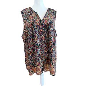 Liz Claiborne Blouse Plus Size 3X Sleeveless Multicolor